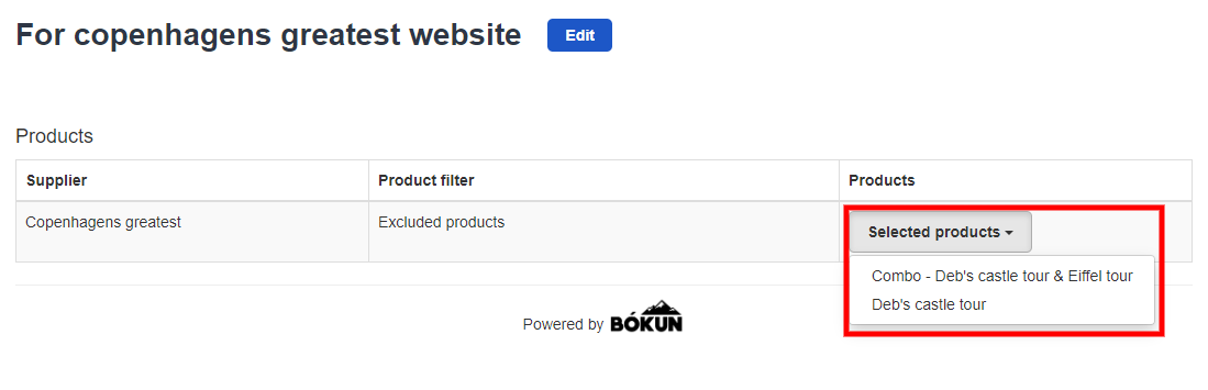 Filtered view of a product distribution rule